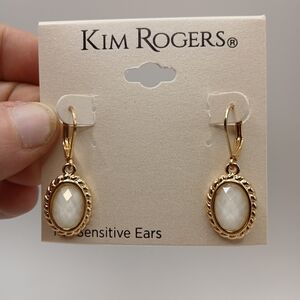 Kim Rogers Gold Tone Oval Drop Earrings | Sensitive Ears